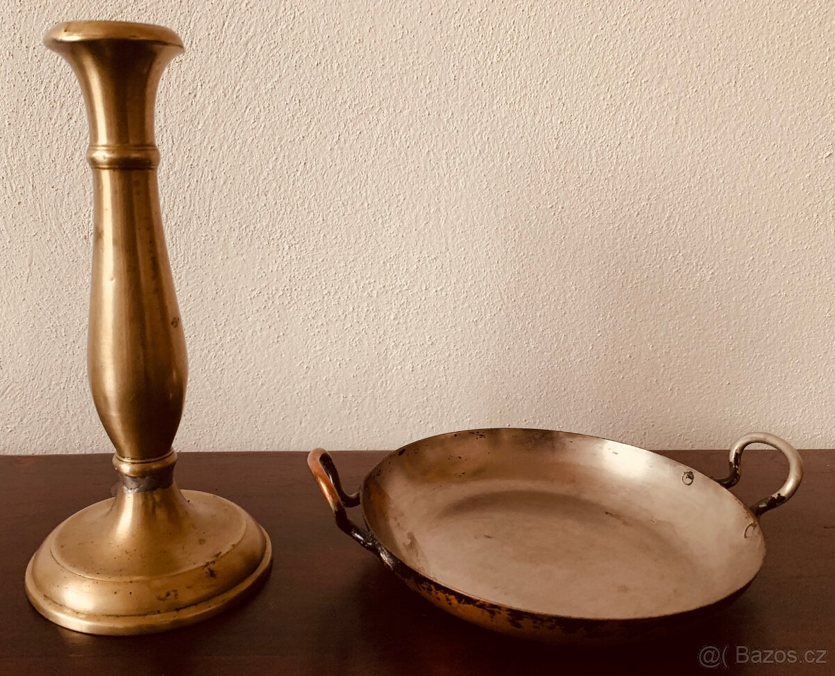 Starožitný svietnik na podnose - 2