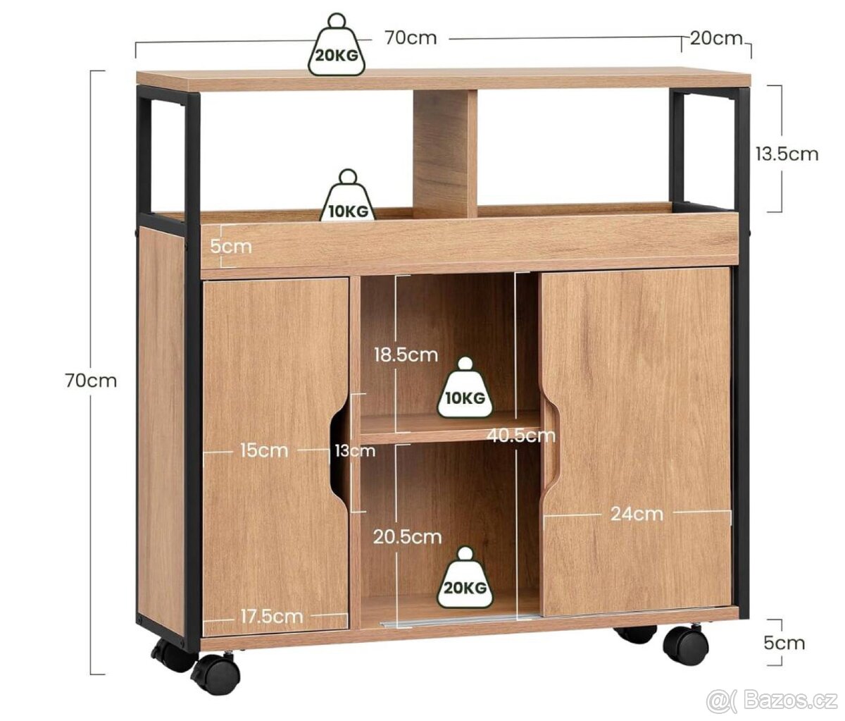 Kompaktní skříňka na kolečkách - 2