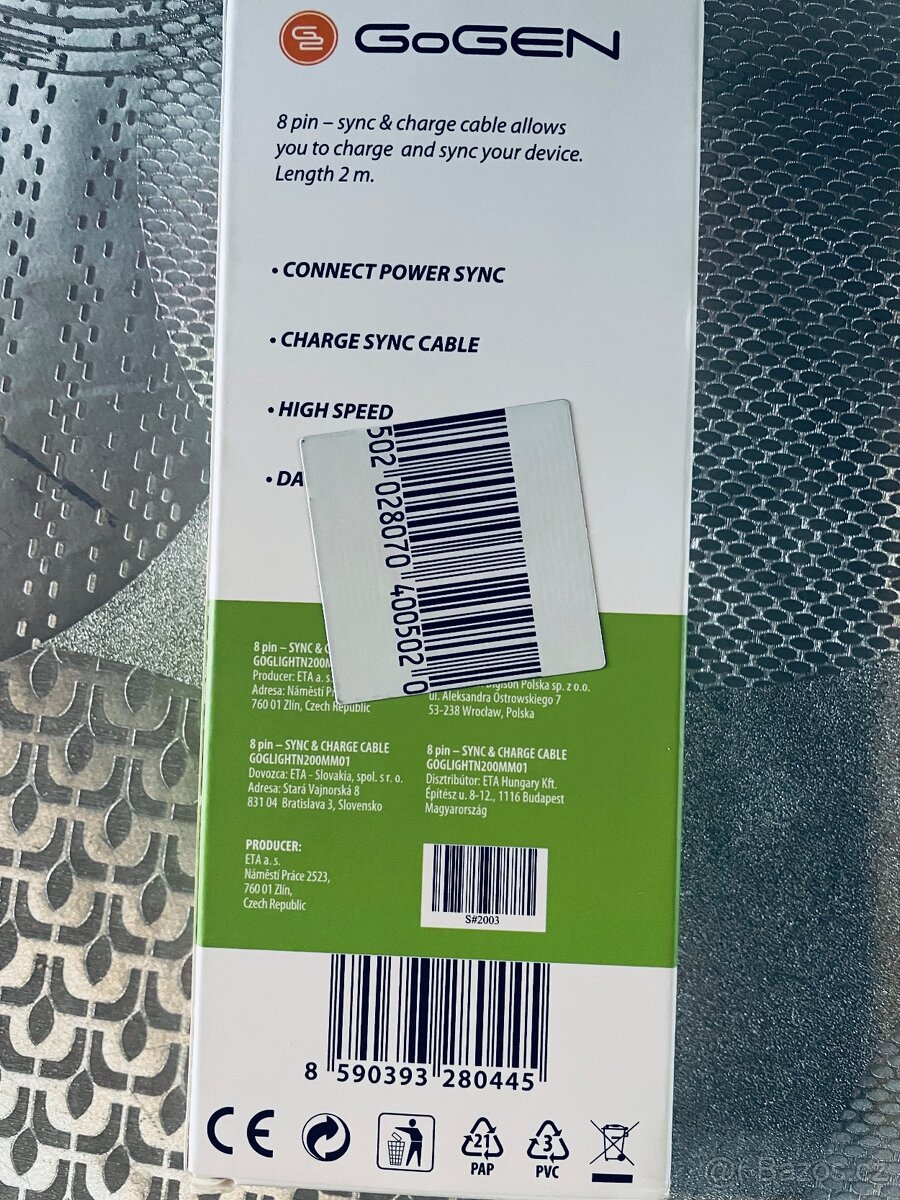 USB kabel pro Apple iPhone GoGEN lightning - 2 m - 2