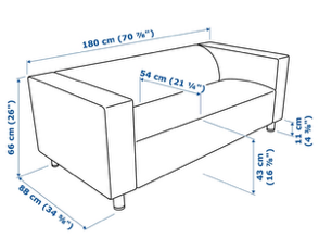 Ikea Klippan 2 místná pohovka, světle šedá - 2