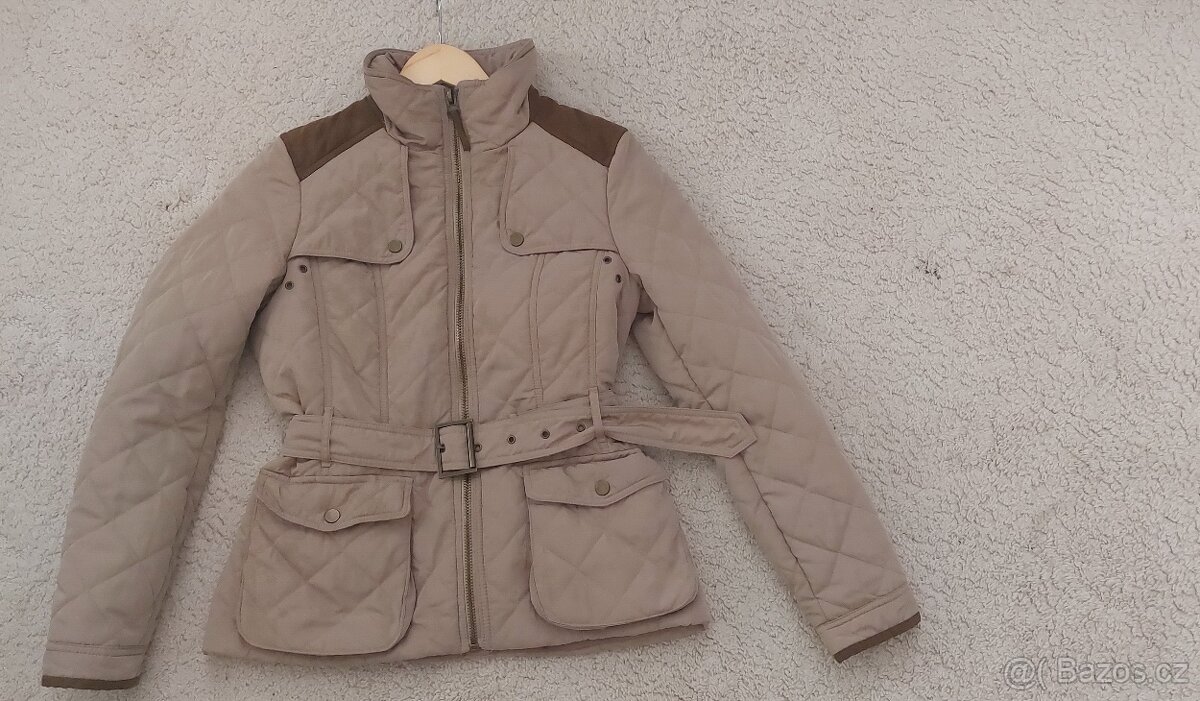 béžová prošívaná bunda Zara S - 2