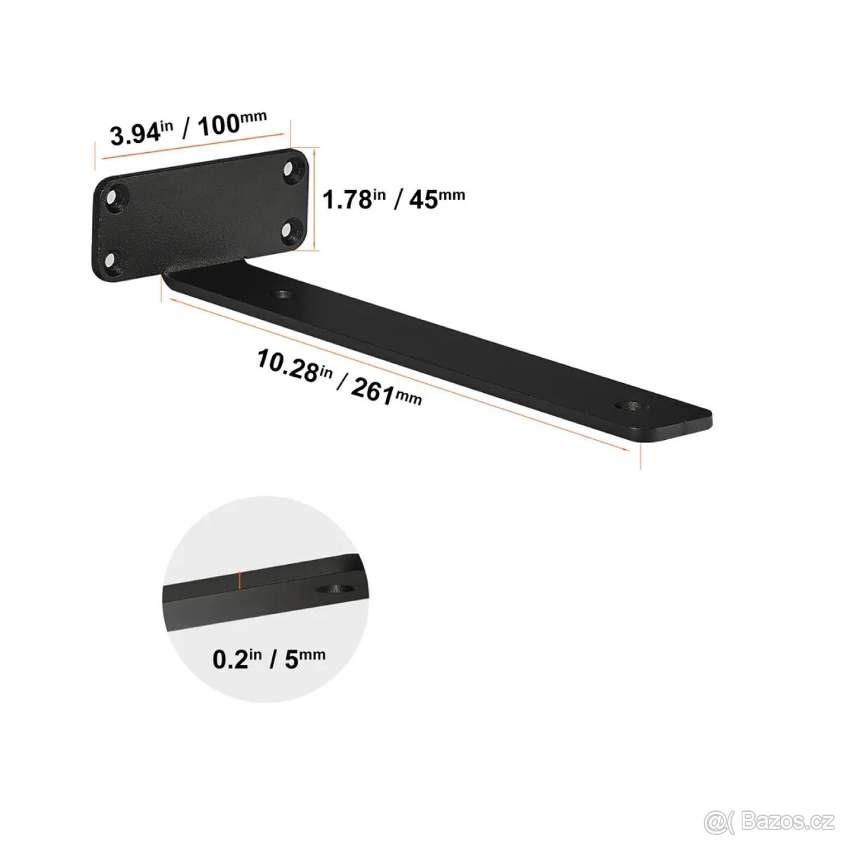 Držák polic 261x100x45 mm - 2