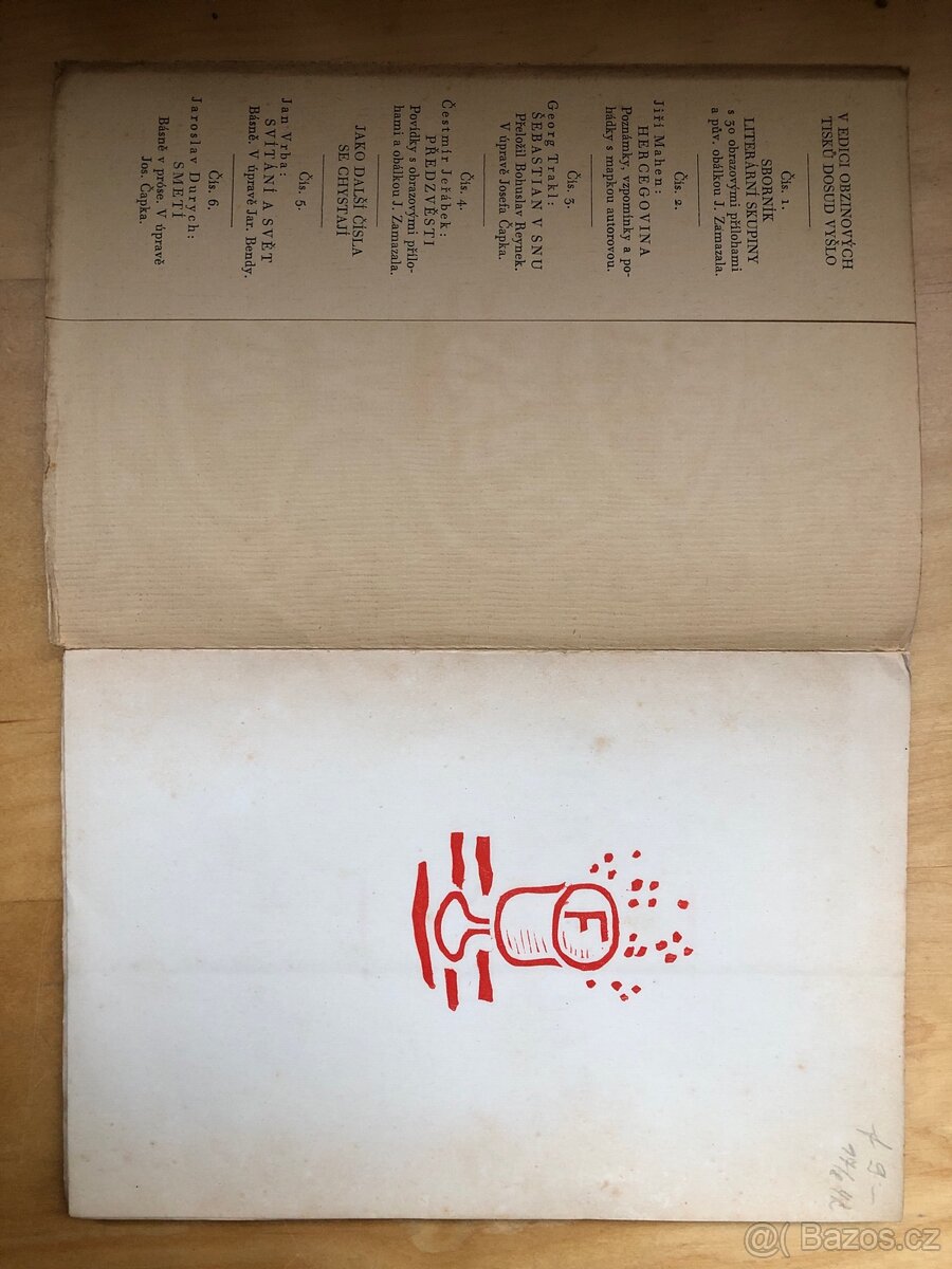 Georg Trakl: Šebastian v snu, bibliofilie, Obzinův tisk - 2