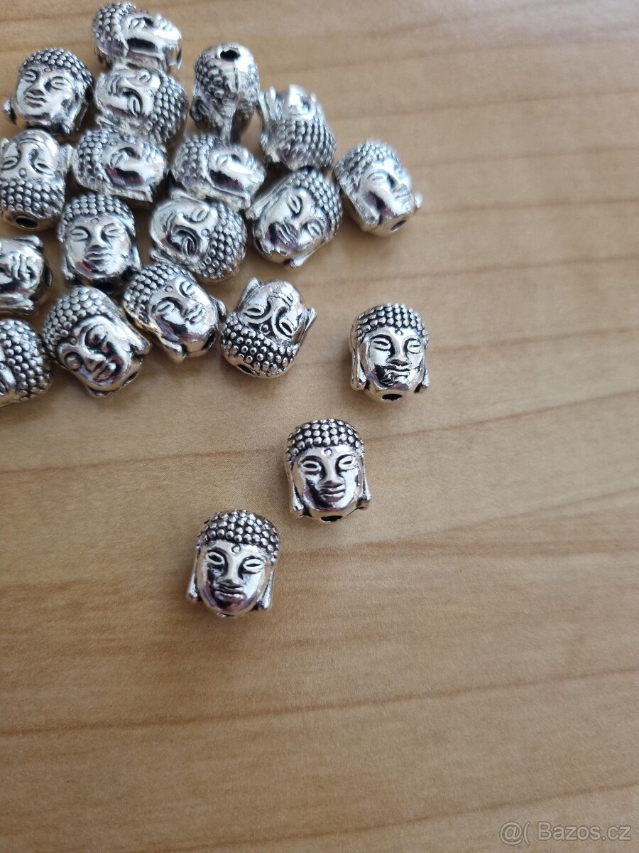 Kovové korálky - Buddha - 20 ks - 2