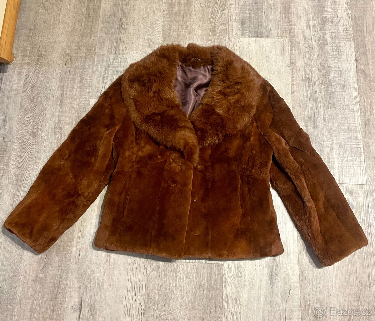 Krátký kabát kožich s límcem - 2