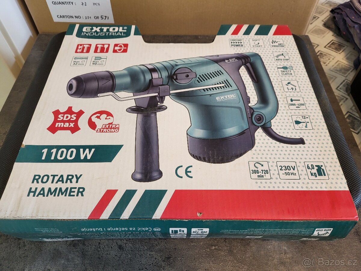 Vrtací kladivo EXTOL - nové - 2