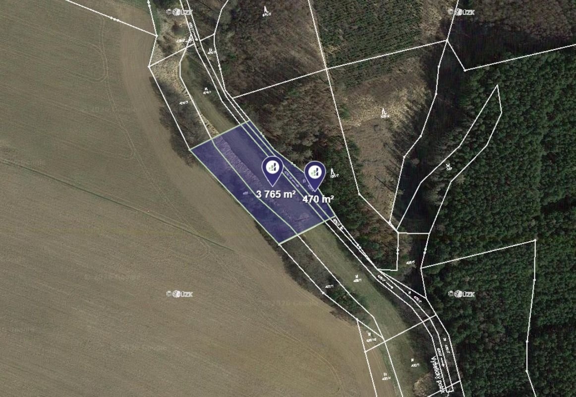 Prodej podílu 5/12 pole 6 571 m², Slapsko - 2