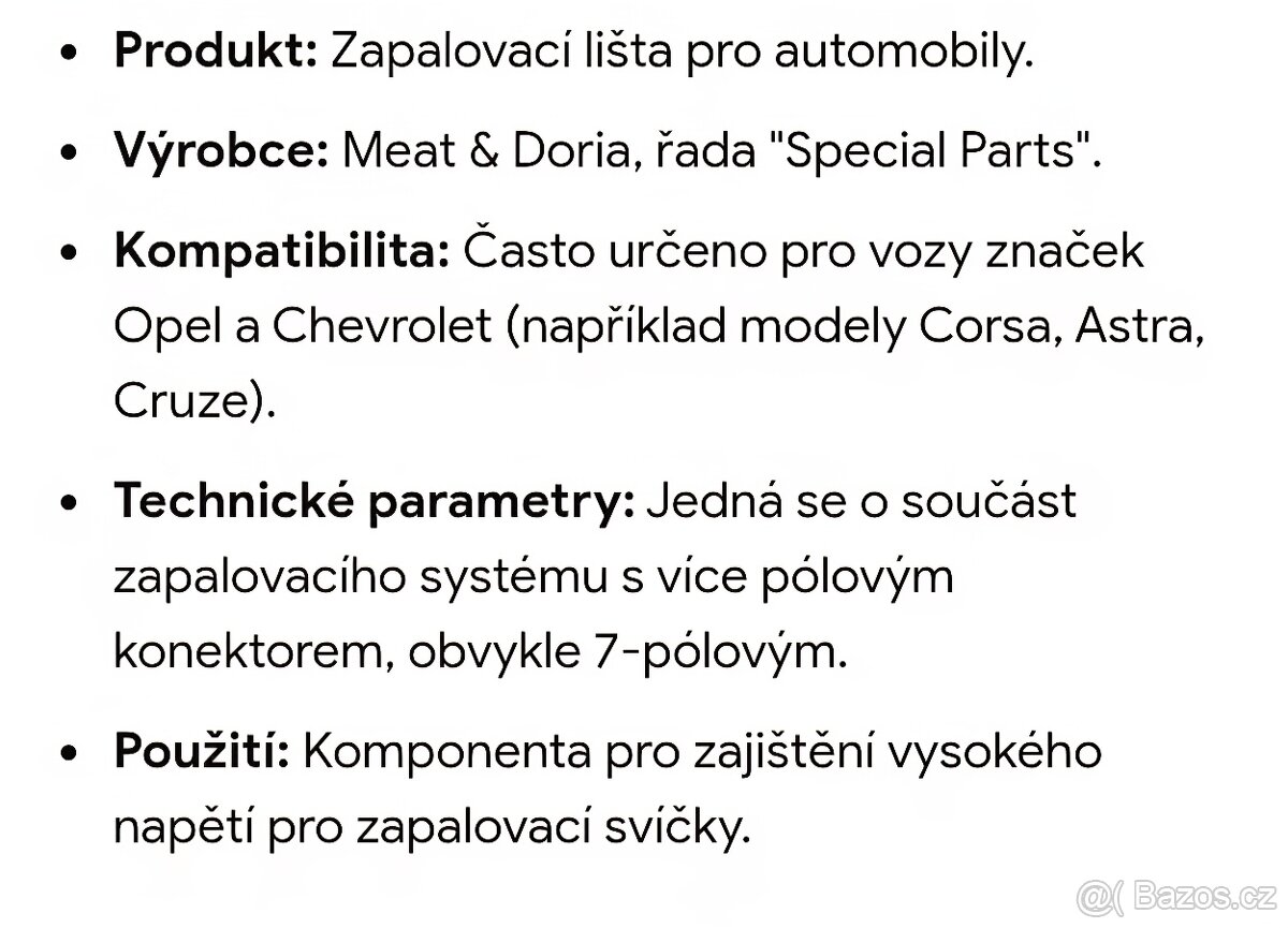 Zapalovací lišta pro Opel a Chevrolet - 2