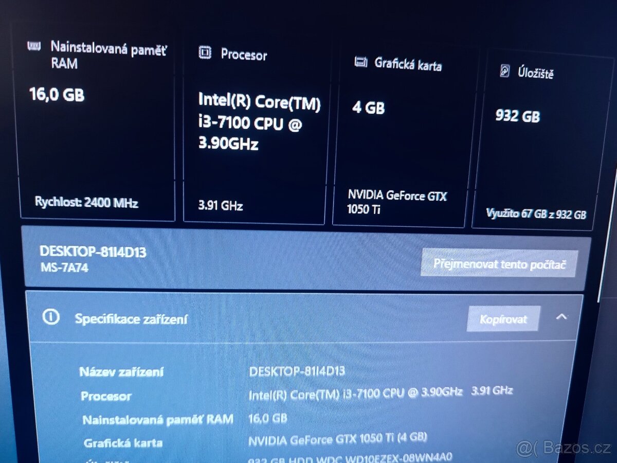 PC Intel i3-7100, Gtx1080 Ti - 2