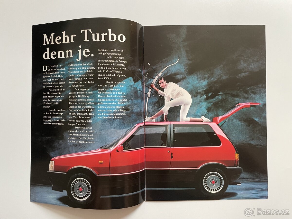 Fiat Uno Turbo ~ německý prospekt ~ rok 1988 ~ 8 stran - 2