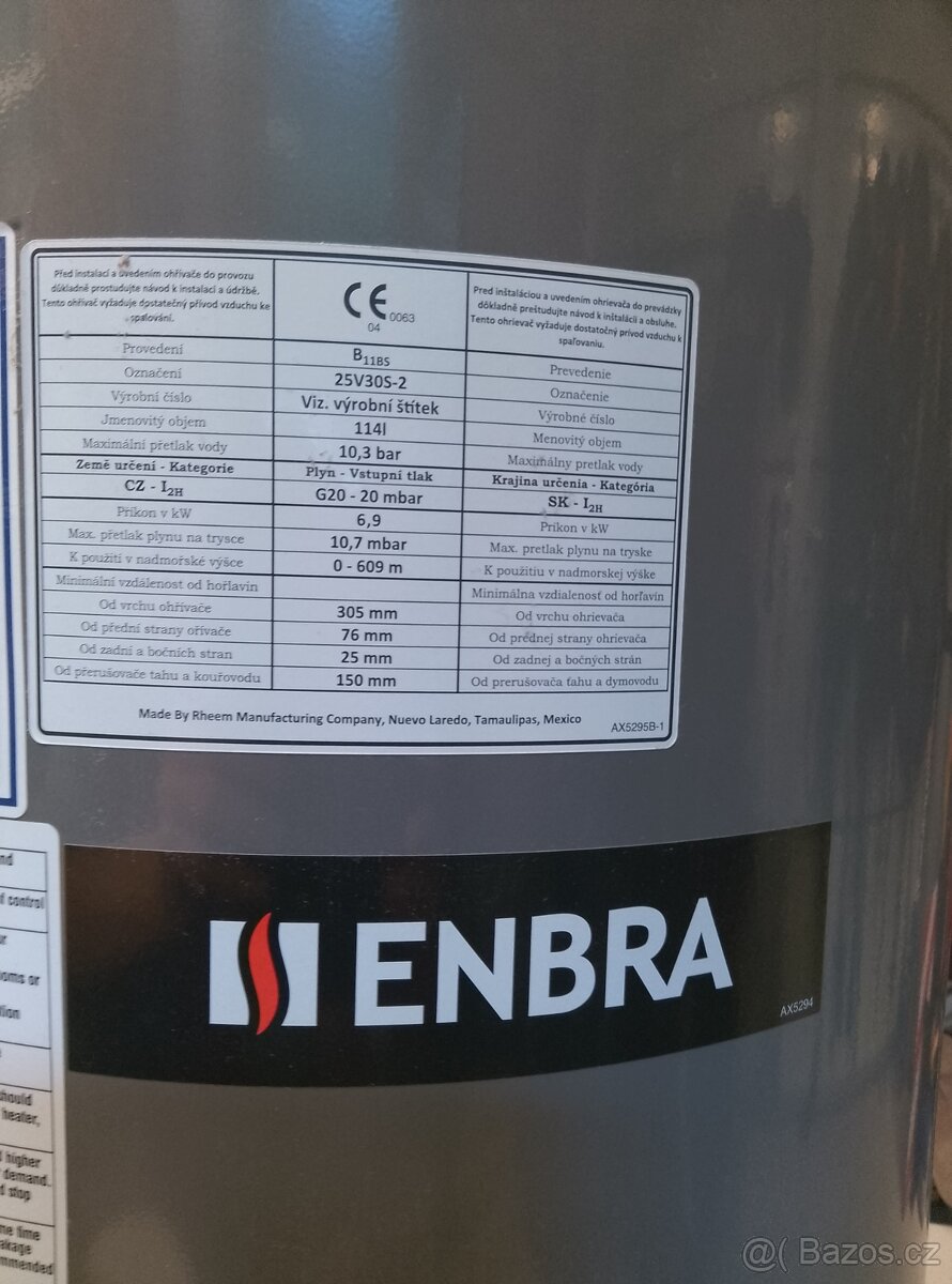 plynový boiler Enbra 114l - 2