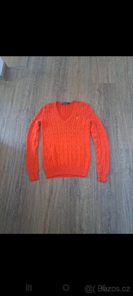 Oranžový pletený svetr značky Ralph Lauren - 2
