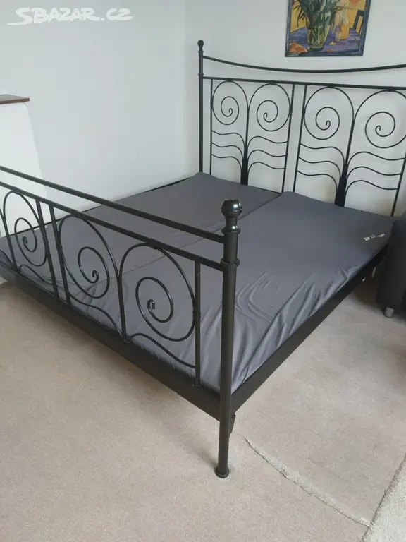 Rám kovové postele 180x200 + rošty - 2