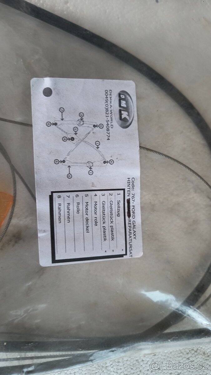 Opravná sada pro zadní stahovačku oken Galaxy Sharan Alhambr - 2