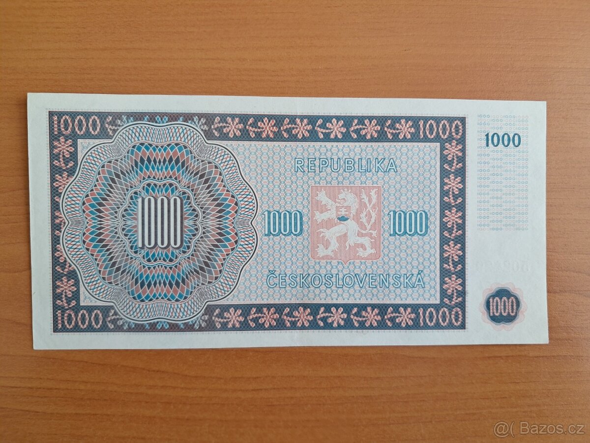 1000 Kč (1945) - neperforovane - 2