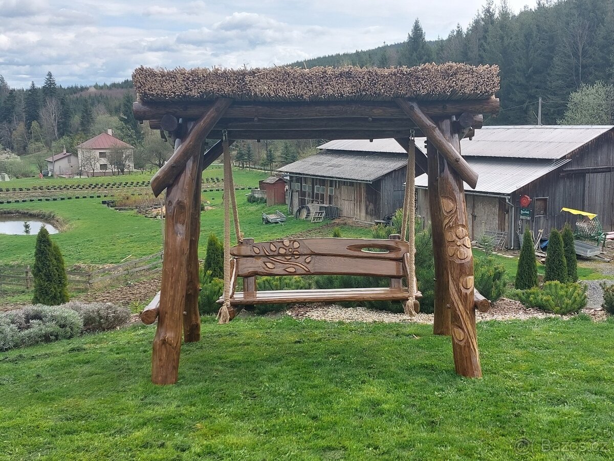 Dřevěná houpačka. Dubová houpačka. Zahradní nábytek. - 2