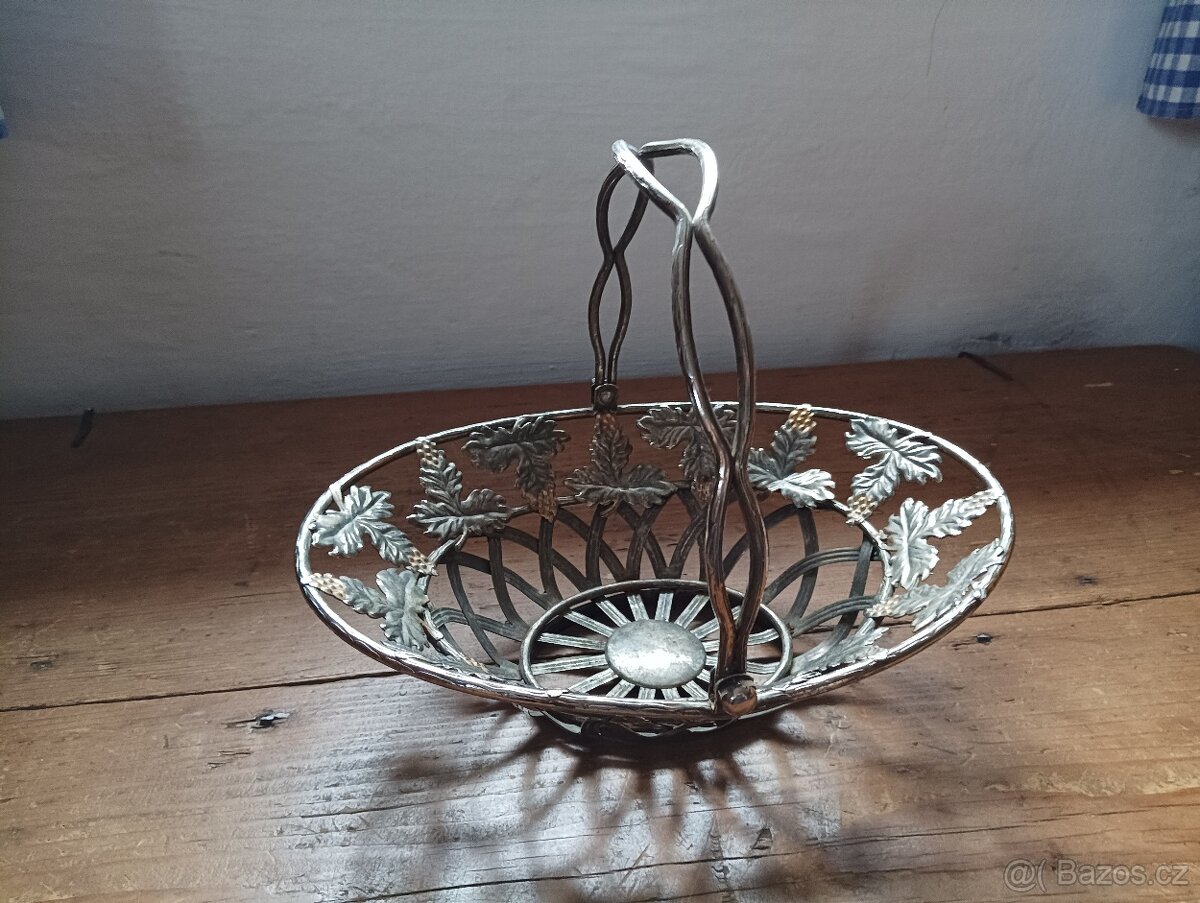 SECESNÍ KOŠÍK S KVĚTINOVÝMI MOTIVY - FRANCIE - 2