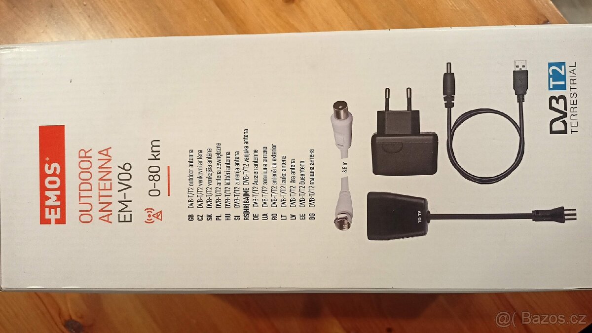 Nová venkovní anténa EMOS EM-VO6, 0–80 km DVB-T2 - 2