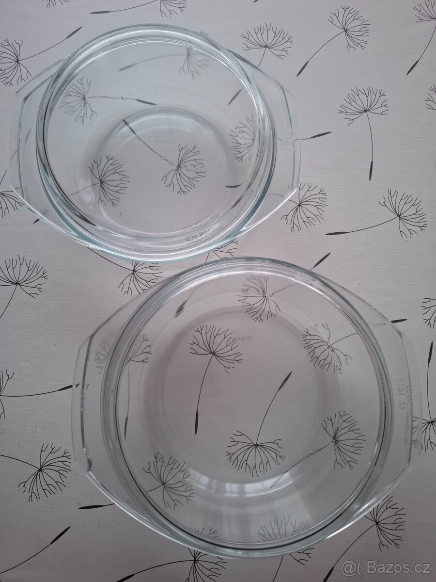 Hrnce skleněné SIMAX (2x) průměr 20,5cm, 23cm - 2