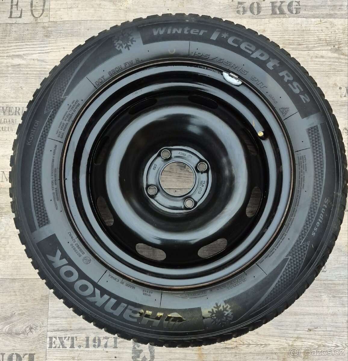 Zimní kola 195/65 R15 – Hankook + plechové disky 4×100 - 2