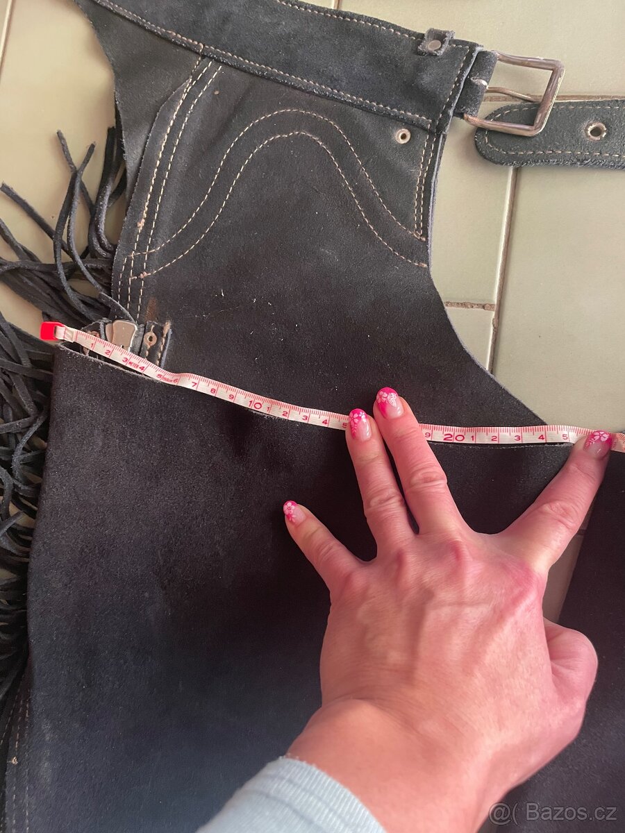 Kožené černé téměř nové CHAPSY vel. S - 2