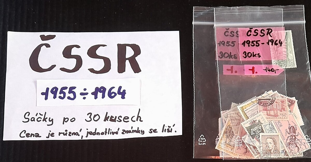 Prodám známky ČSSR 1955 ÷ 1964 viz.foto - 2
