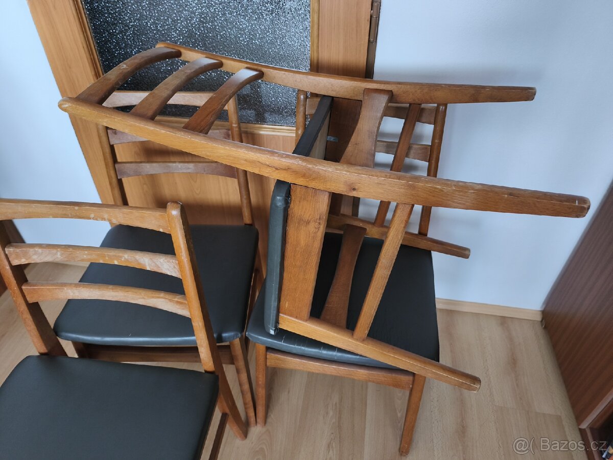 4x Židle s koženkovou sedačkou - 2