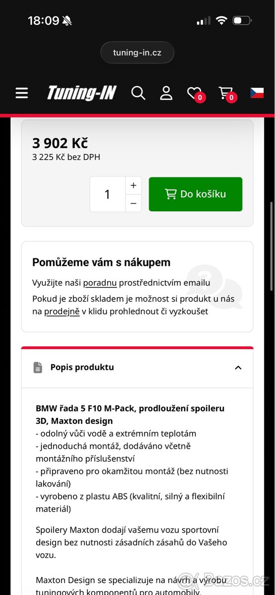 Bmw F10 M-packet spoiler - 2