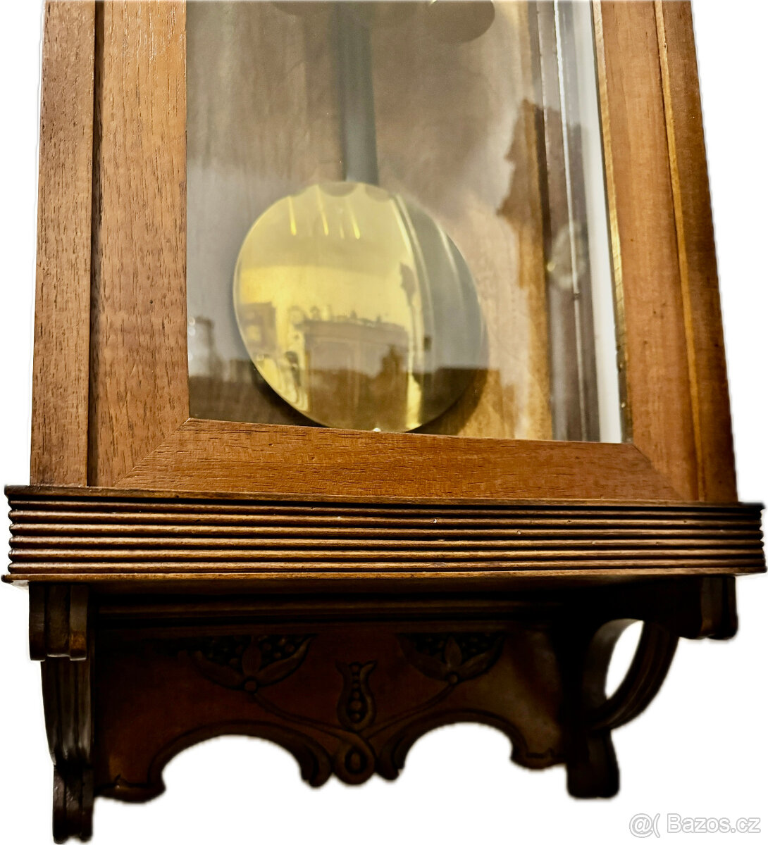 Nástěnné secesní pendlové tří-závažové bicí hodiny - 2