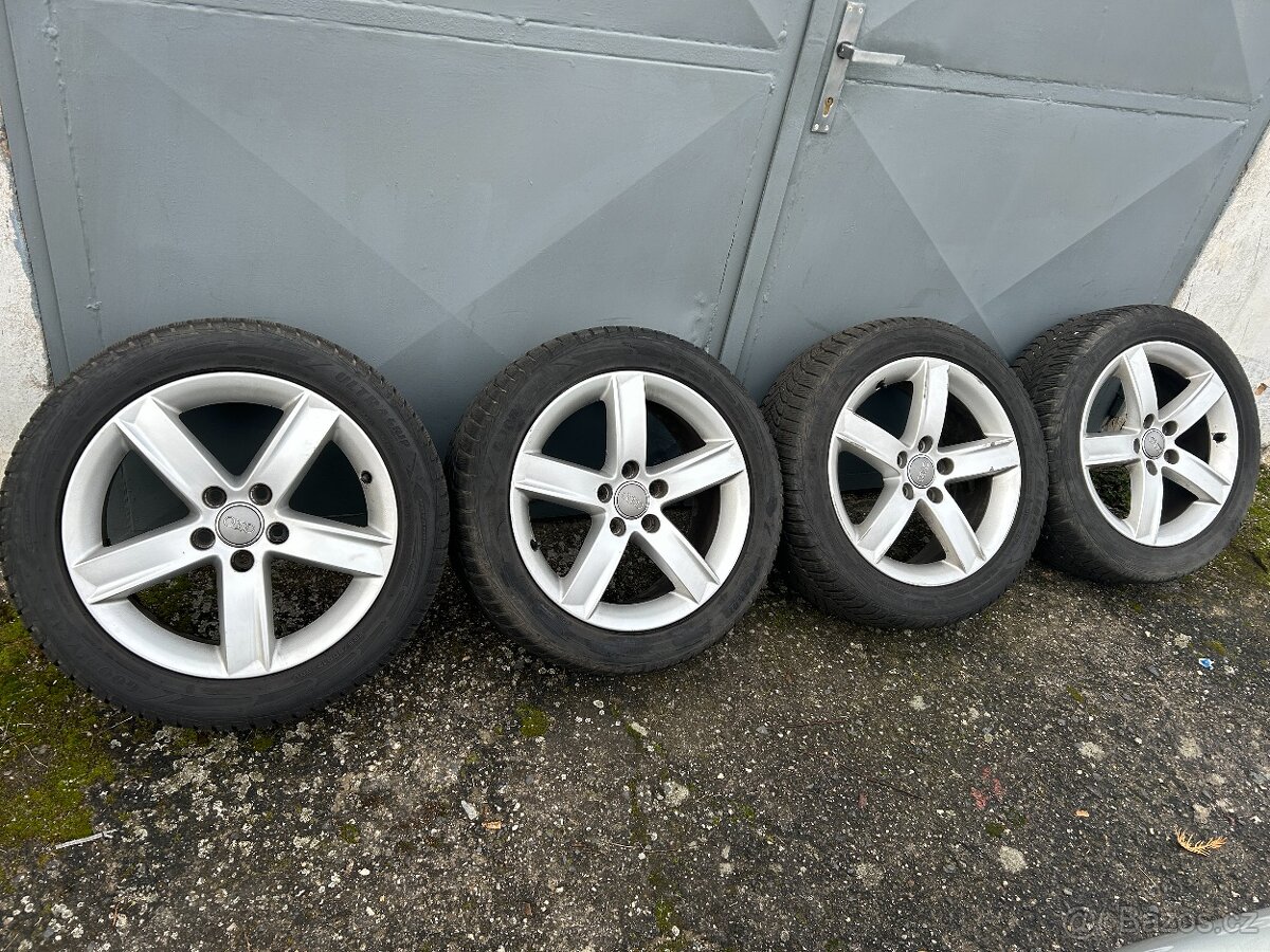 Alu kola R17 5x112 Audi + Zimní pneu 225/50/17 Goodyear - 2