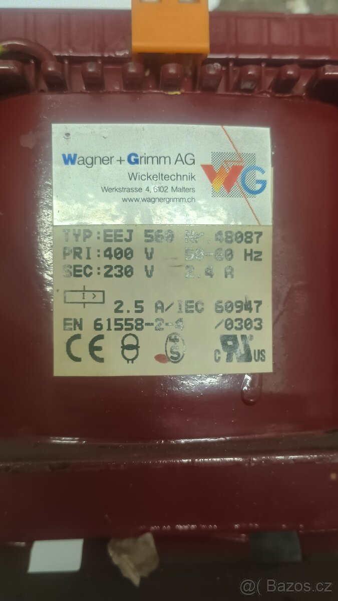 jednofázový oddělovací/bezpečnostní transformátor - 2