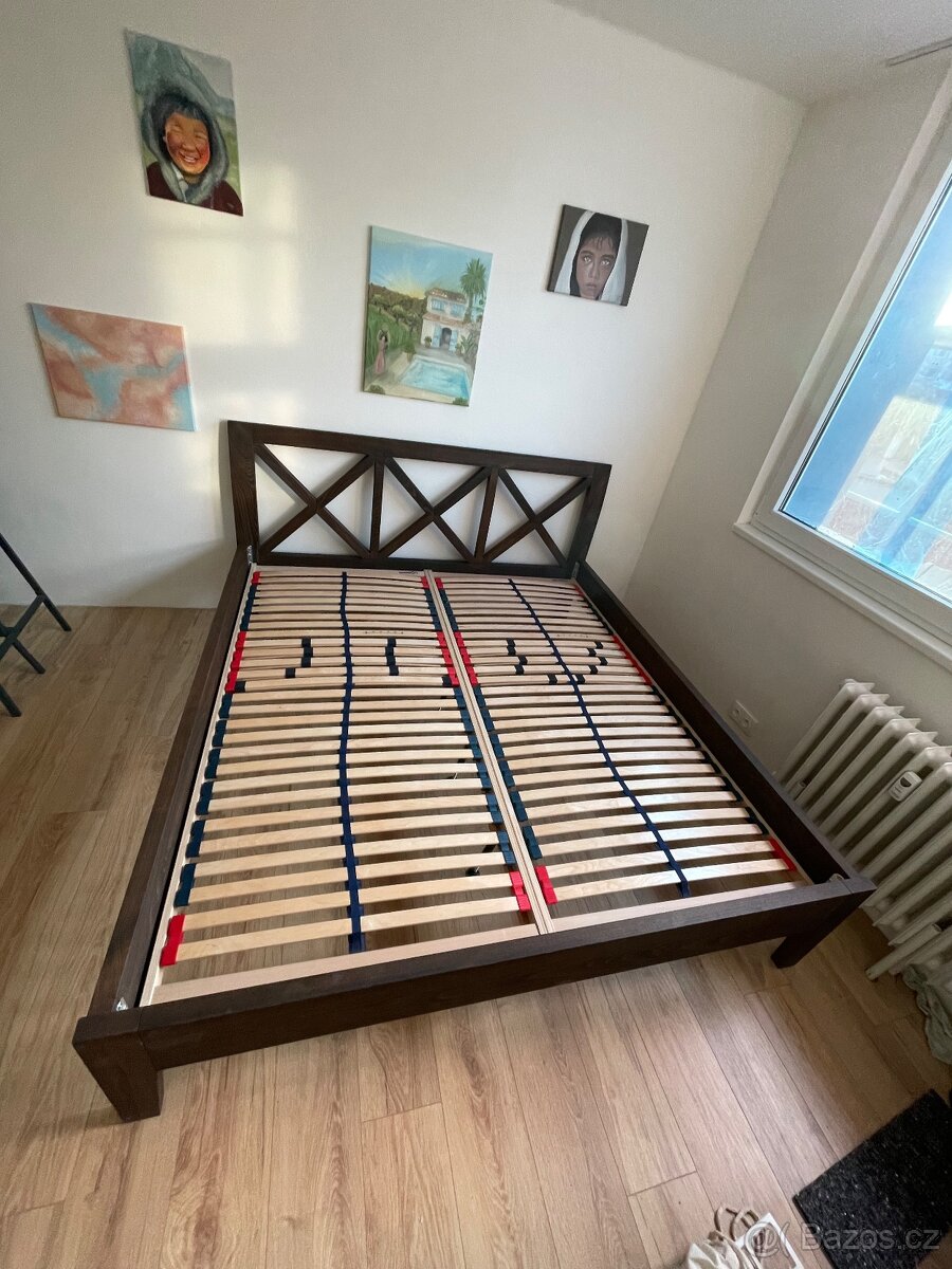 Manželská postel z masivu buk - 2