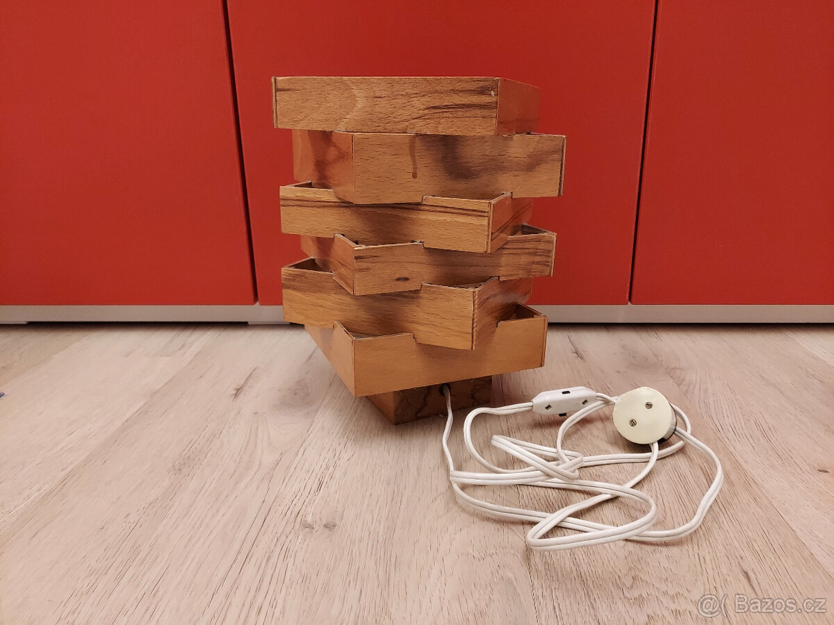 Retro dřevěná stolní lampa - 2