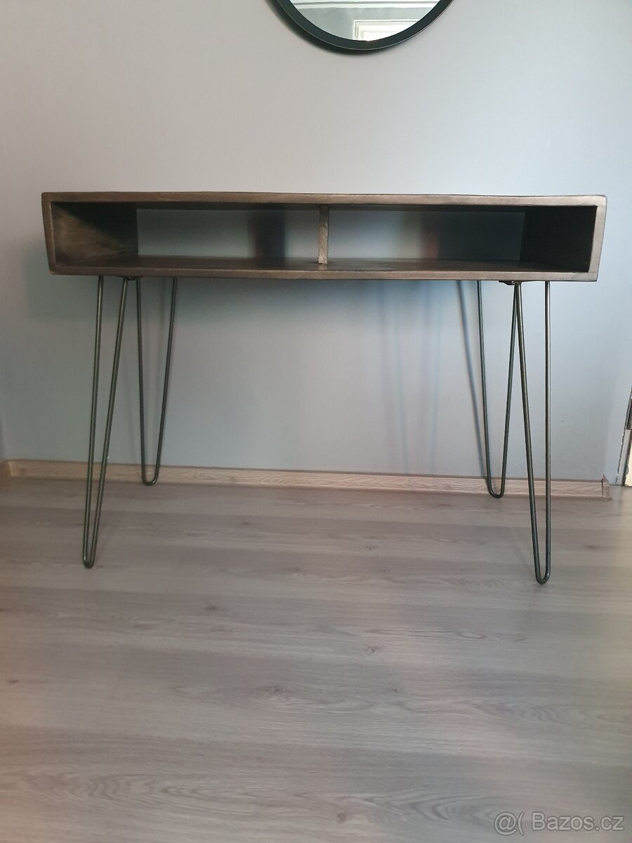 Masivní mangový stůl + polstrovaná židle - 2