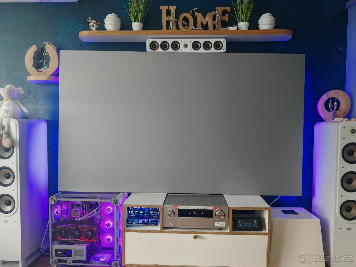 Zarámované projekční plátno na rozměr 87" - 2