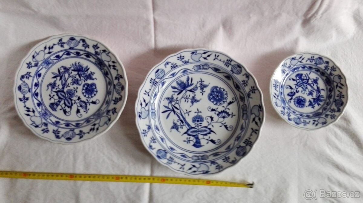 Cibulák 3 druhy mísa kulatá / podnos koláčový s uchy 1.Tř - 2