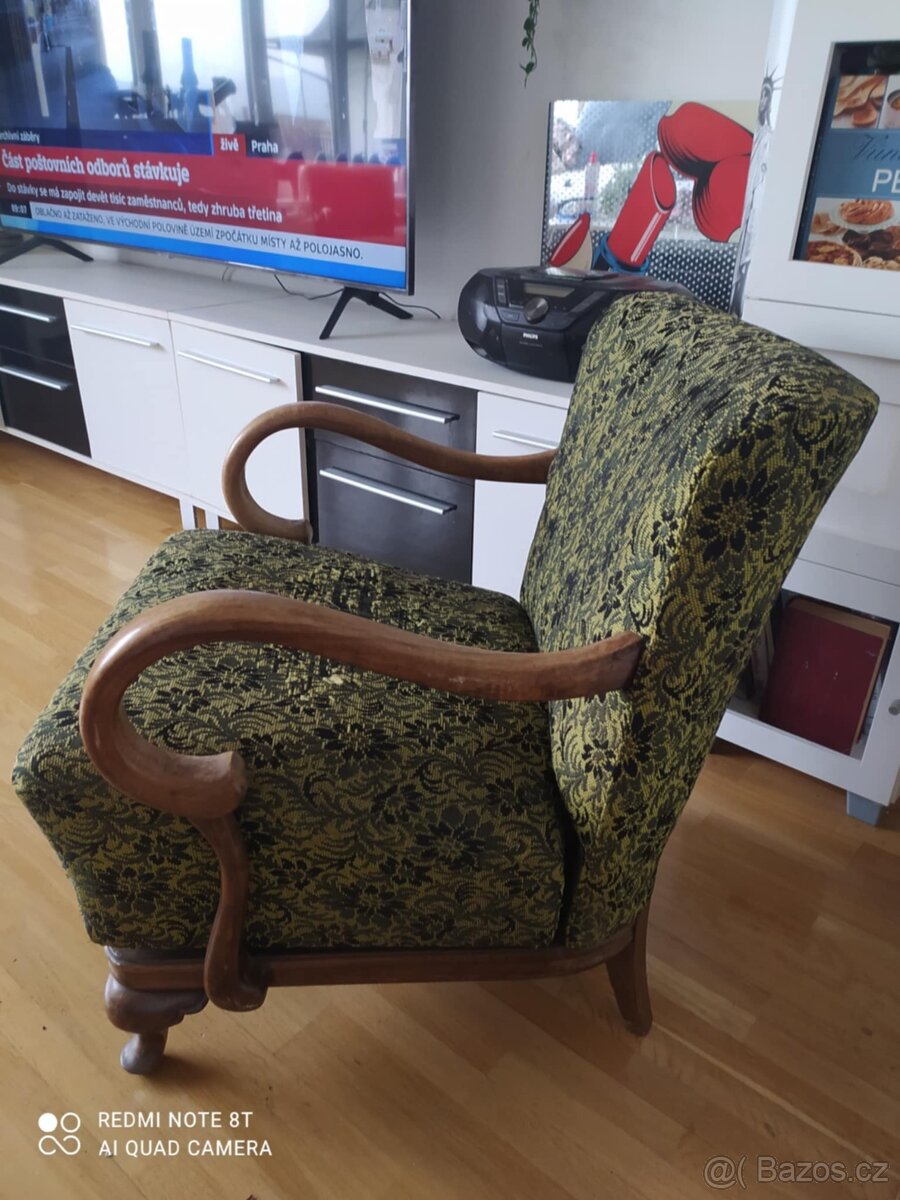 Masivní dřevěná retro křesla - 2