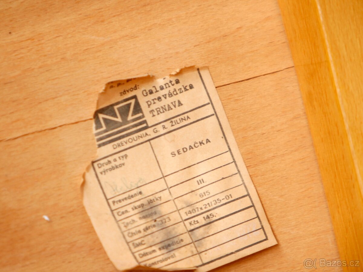 Retro židle, stolička, podnožník DŘEVOUNIA. - 2