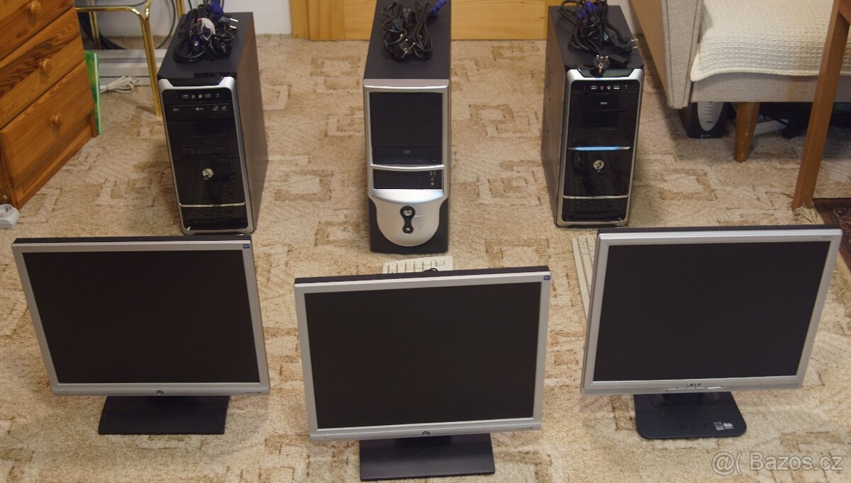Počítač kompletní PC - 3 kusy, cena za vše dohromady - 2