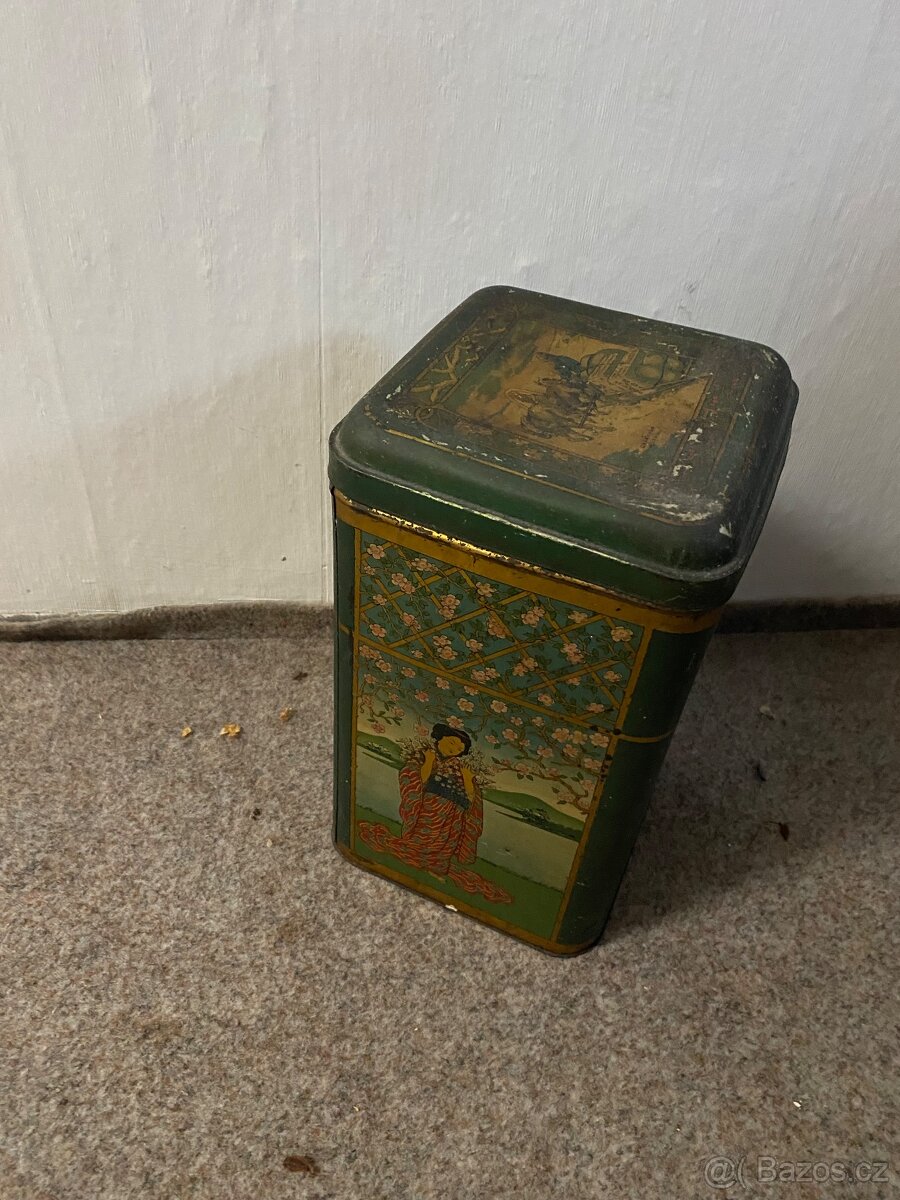 Velká plechová starožitná dóza - 2