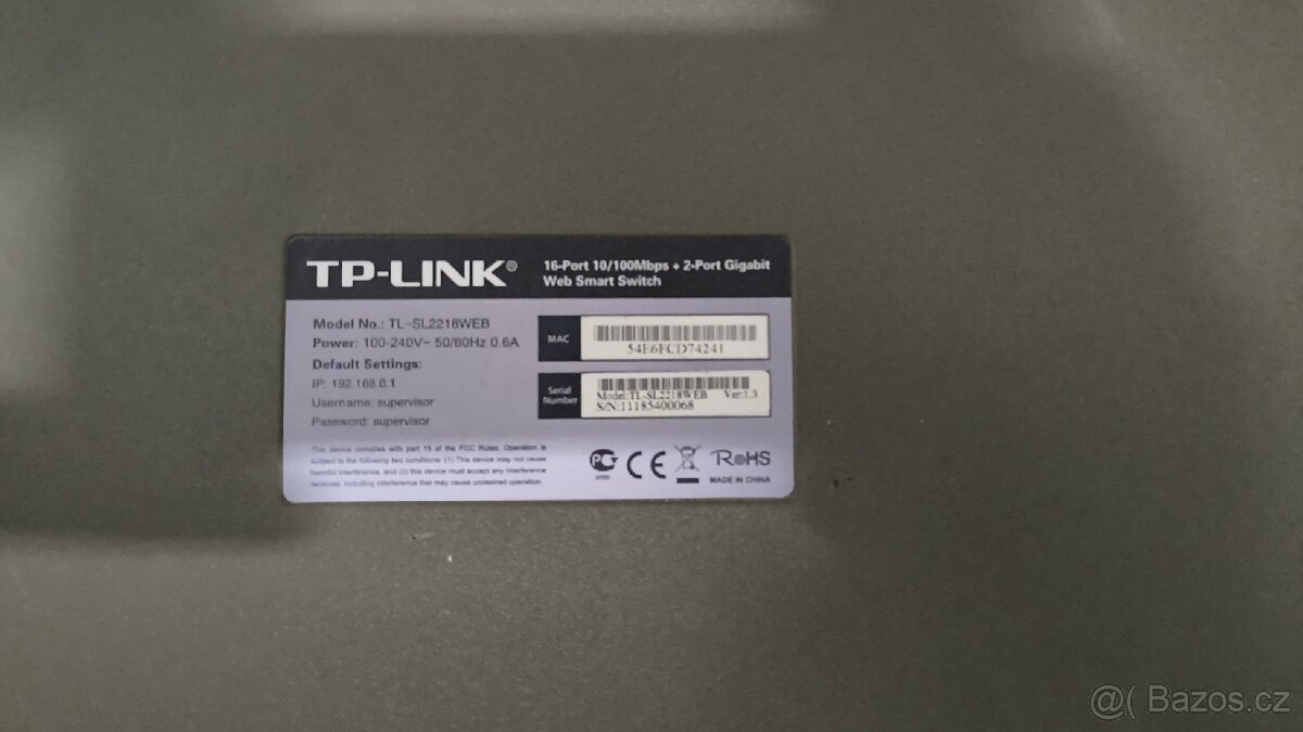 TP-link TL-SL2218Web 16x 100Mbps + 2x Giga Smart switch - 2