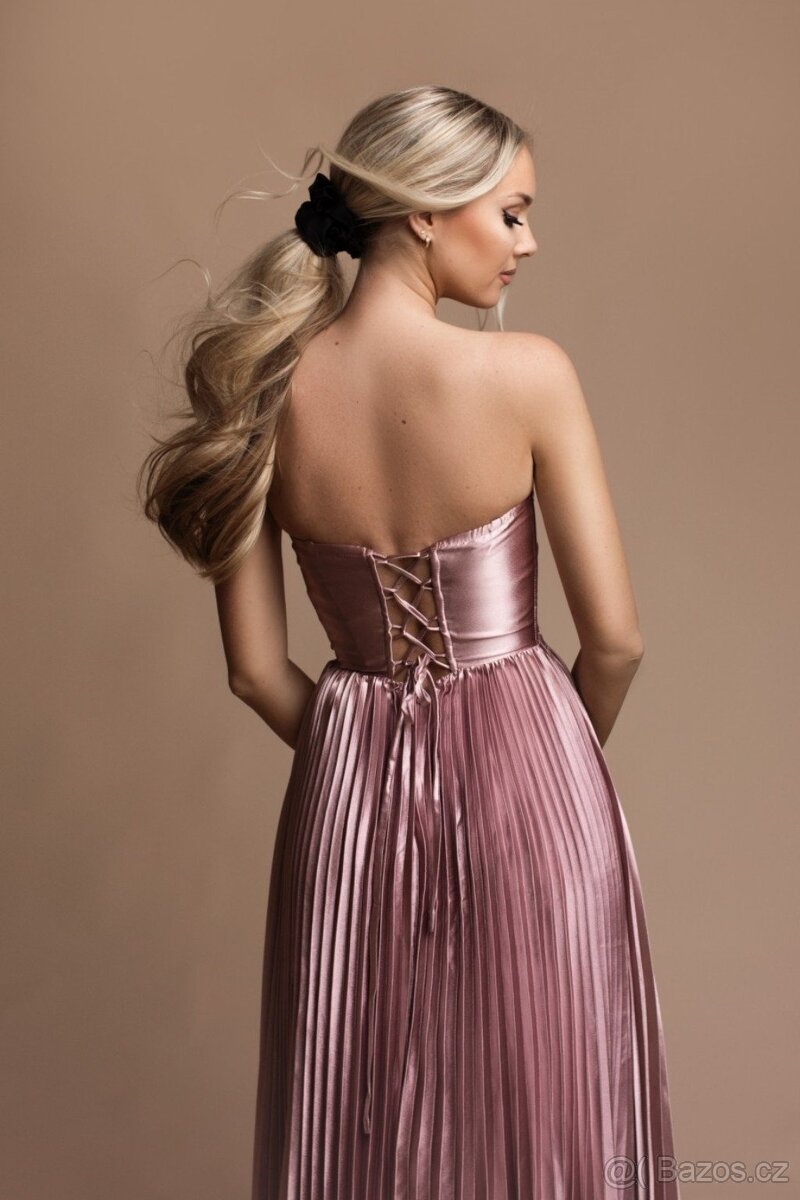 Plesové/společenské šaty s plisovanou sukní - 2
