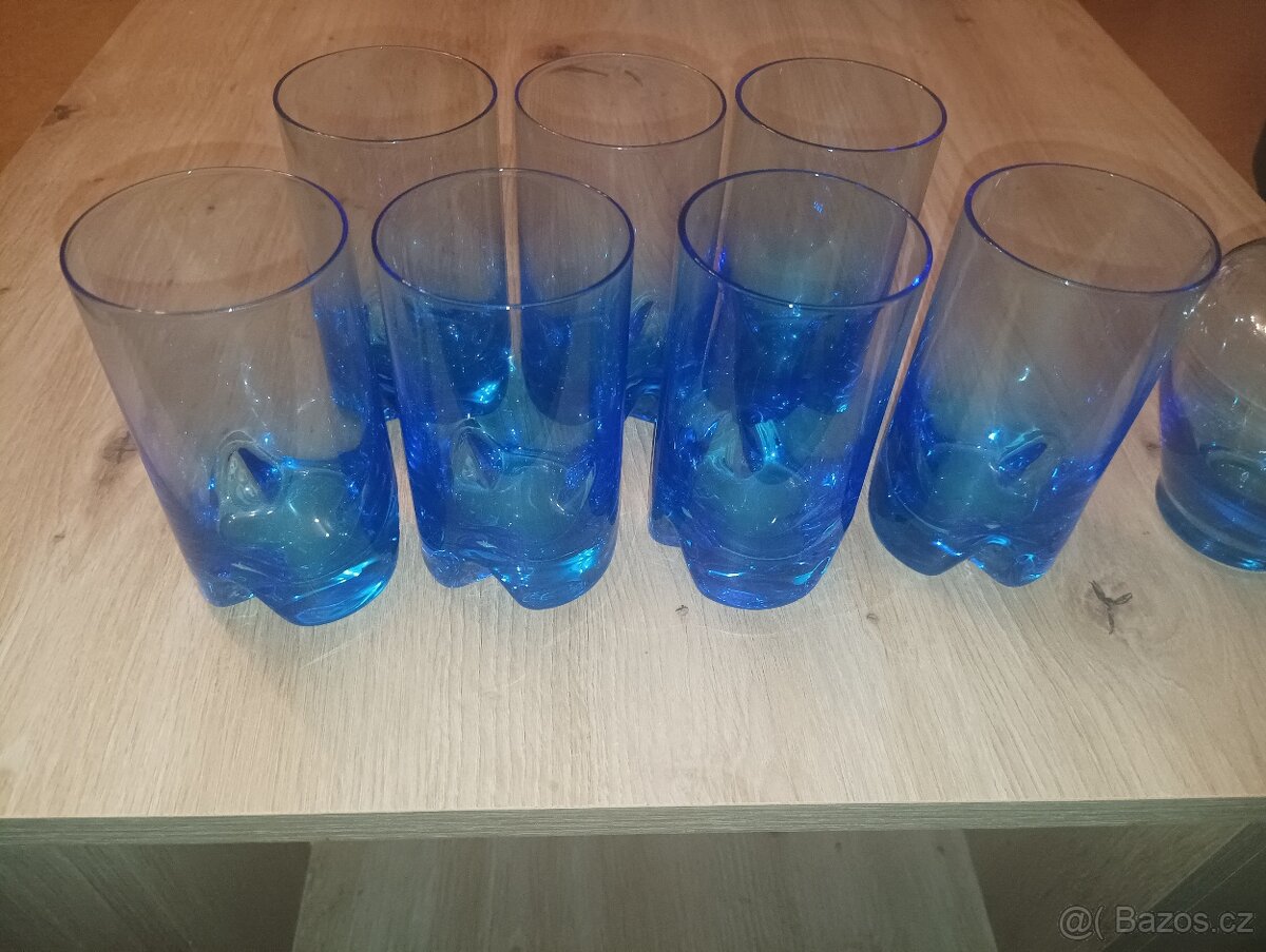 Modré skleničky a vázička - 2