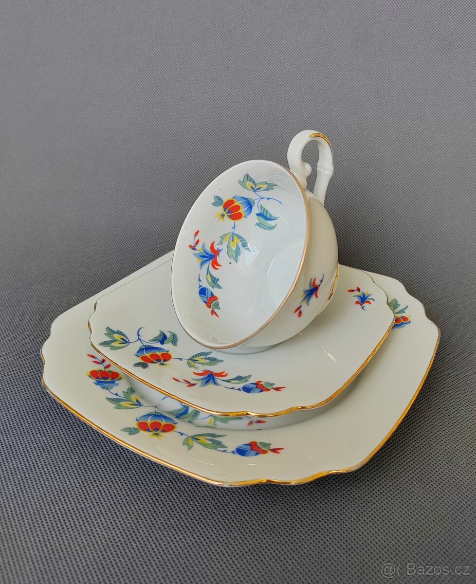 Originální porcelánová čajová sada/trio od Bareuther - 2