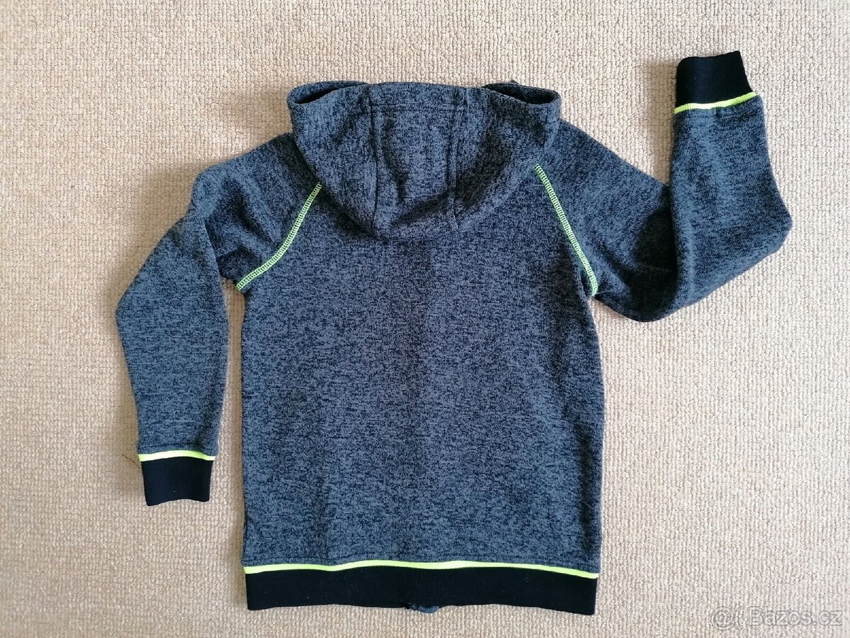 Tmavě šedá mikina na zip Yigga, vel. 134/140 - 2