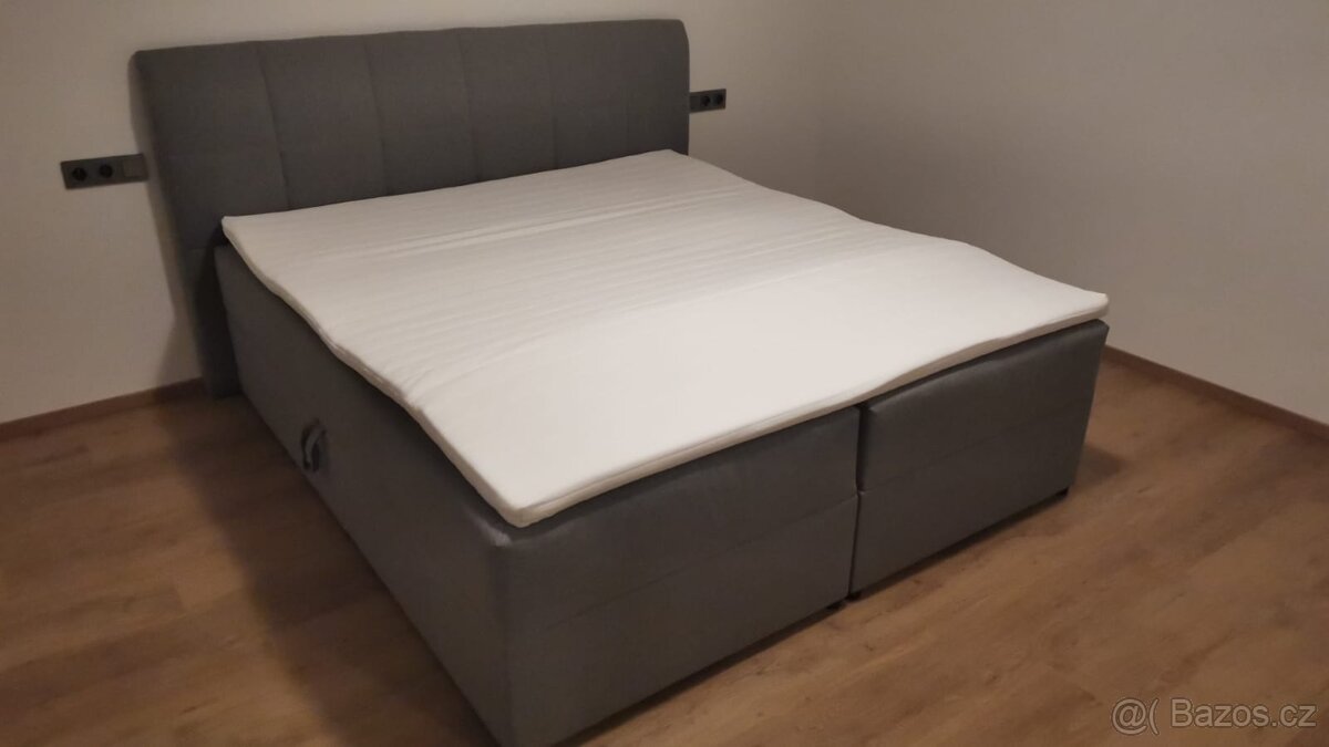 Postel boxspring Izmir 180x200 světle šedá - 2