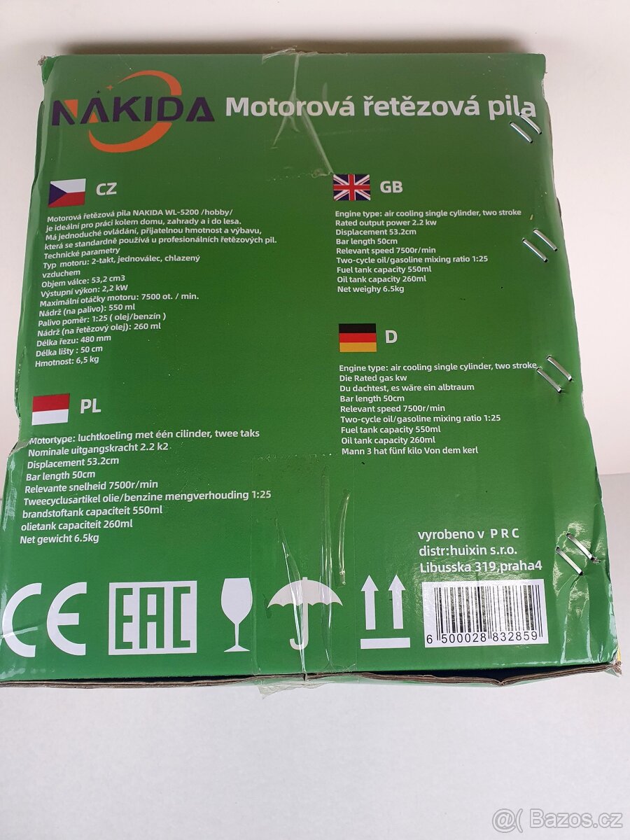 Benzinová řetězová pila NAKIDA - 2