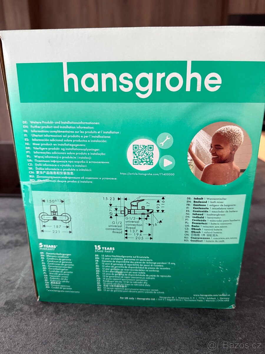 Hansgrohe Logis – vanová baterie s přepínačem, nová - 2
