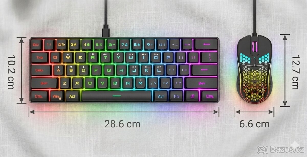 RedThunder podsvícená klávesnice + myš (nepoužité) - 2