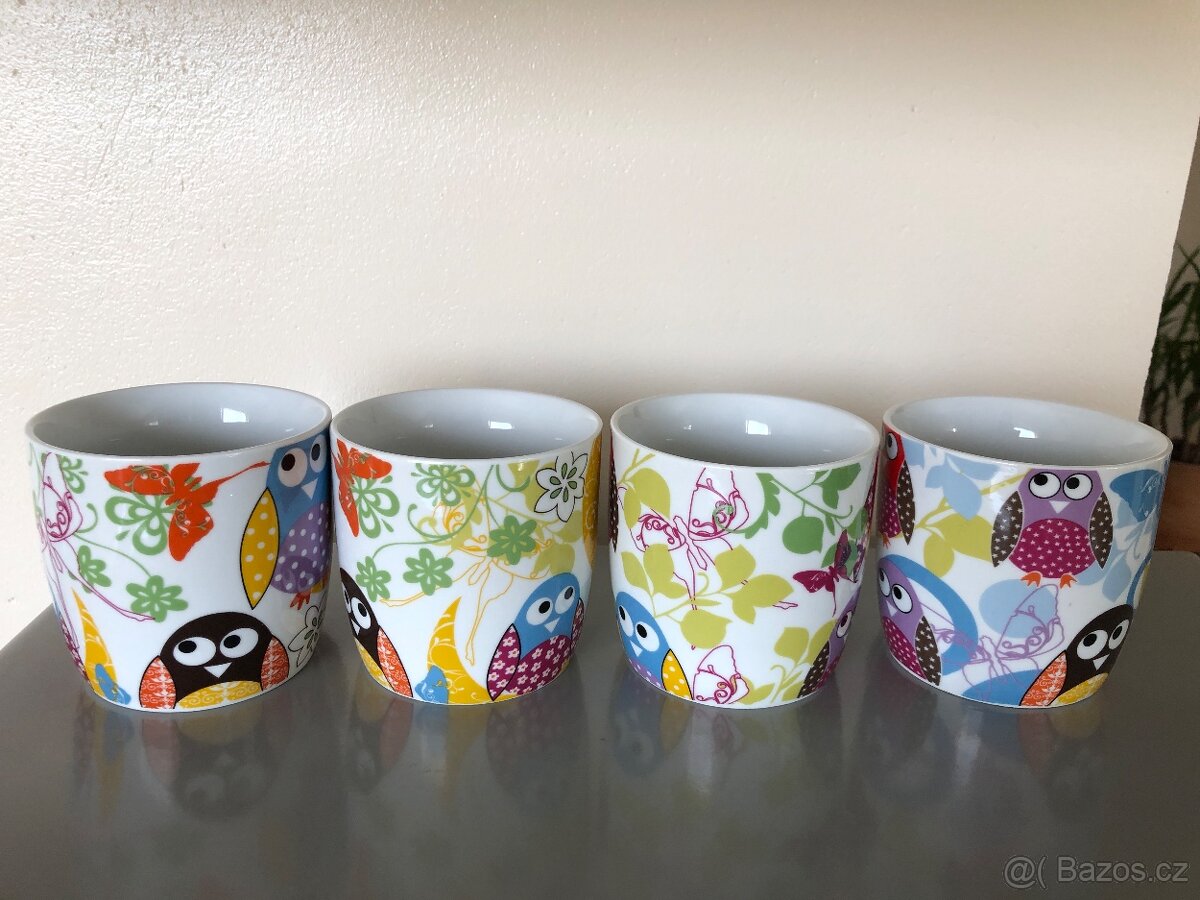 Sovy, sovičky hrnky hrnečky 4 kusy - 2